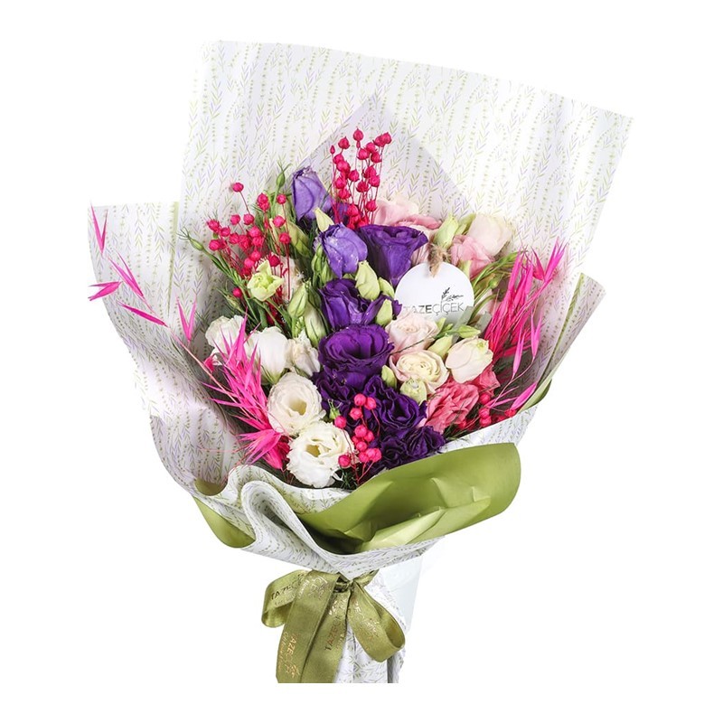 Colored Lisianthus Buketi